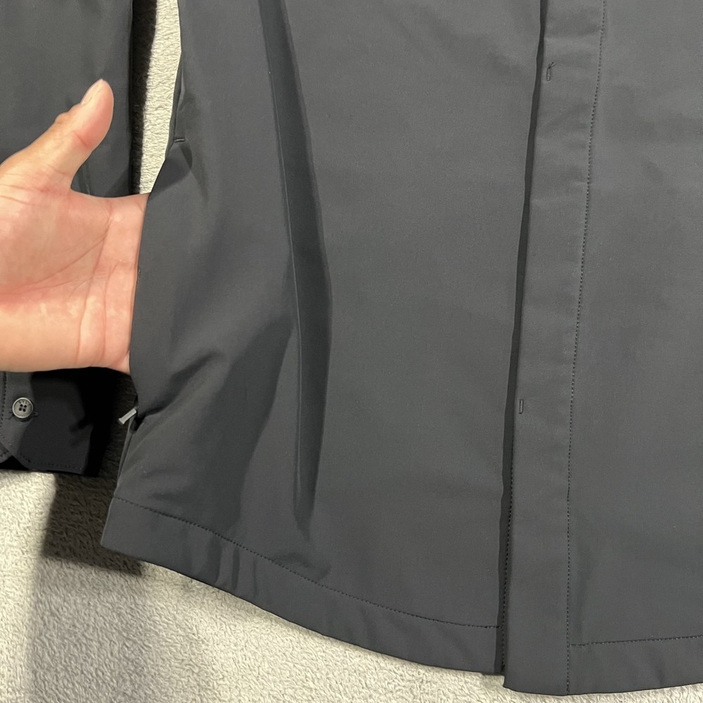 BYLT Tech Nylon Shirt Jacket Mens Large Black Button Up Long Sleeve Layering - Picture 3 of 16